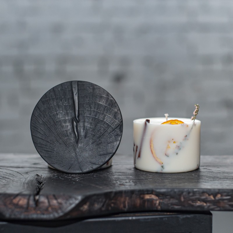 Smoked Pottery Candle Holder, ∅90mm
