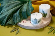 TL Candles Natural soy wax candles soy wax pillar candles botanical candles handmade candles hemp candle sage candle