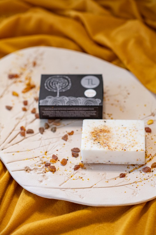 TL Candles Aromatherapy Goat milk soap Pine essential oil Amber stones Handmade soap Natural soap Artisan soap Bath and body