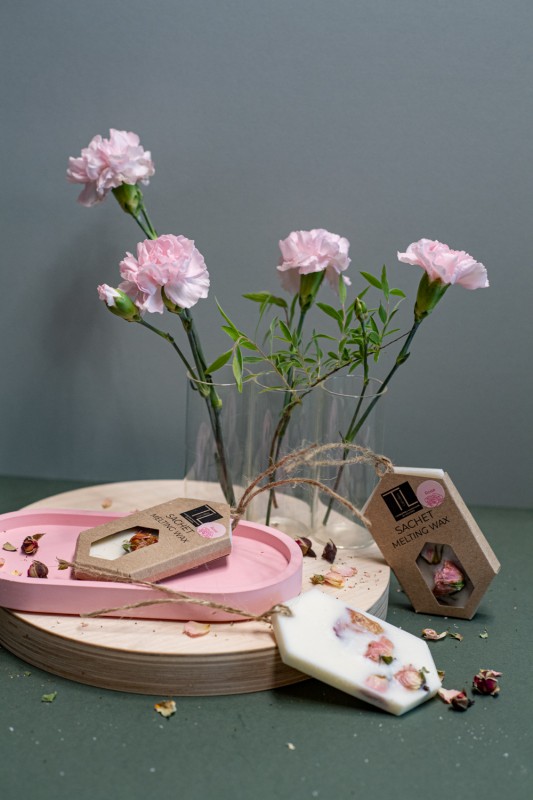 Scented soy wax sachet aroma wax melting wax TL Candles sachet for drawers and closets linen sachet with rose scent